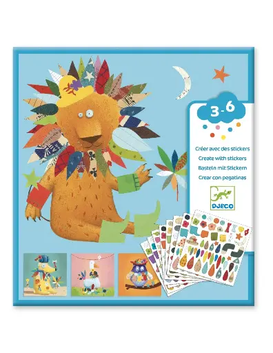 [480584] STICKERS, Create animals, inhoud: 16 dierenprenten/424 stickers, vanaf 36 maanden, creatief speelgoed
