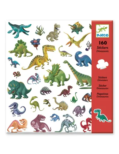 [480611] STICKERS, Dinosaurs, inhoud: 4 stickervellen, 160 stickers, vanaf 4 jaar, creatief speelgoed