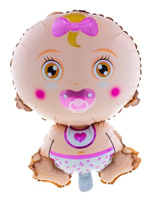 [402185] BALLON, Baby Meisje, roze, uni, vorm: baby, dia: 67.5 cm, 1 stuk(s)