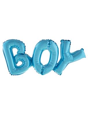[402186] BALLON, Boy, blauw, uni, vorm: tekst, dia: 67.5 cm, 1 stuk(s)