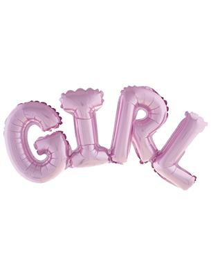 [402188] BALLON, Girl, roze, uni, vorm: tekst, dia: 67.5 cm, 1 stuk(s)