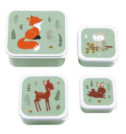 [136901241] A Little Lovely Company lunch & snack box set Bosvriendjes salie