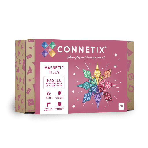 [144348051] Connetix Tiles 40 Piece Pastel Geometry Pack magneetblokken