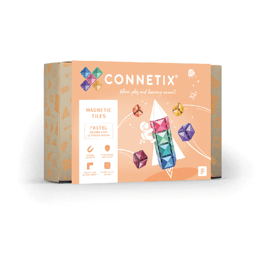 [144348563] Connetix Tiles 40 Piece Pastel Square Pack magneetblokken