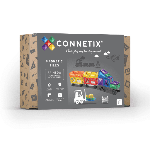 [144355597] Connetix Tiles 50 Piece Rainbow Transport Pack magneetblokken