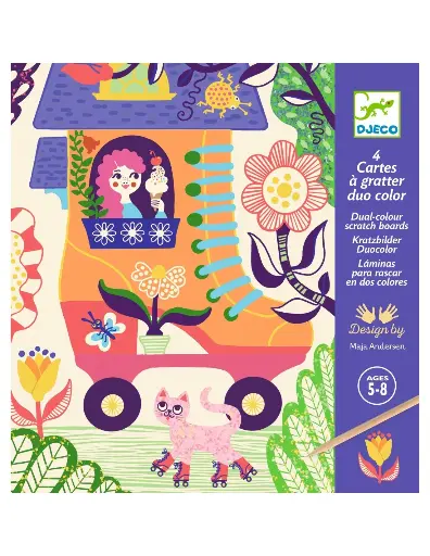 [145628993] Djeco | Knutselset Kraskaarten Wacky Houses 5-8Y