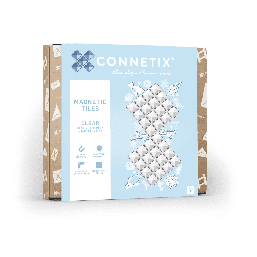 [146524754] Connetix Tiles 2 Piece Clear Base Plate Pack magneetblokken