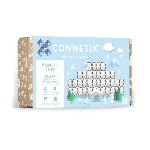 [146524975] Connetix Tiles Clear Rectangle Pack 12 pc magneetblokken