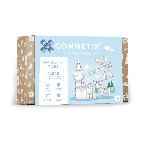 [146525037] Connetix Tiles 34 Piece Clear Starter Pack magneetblokken