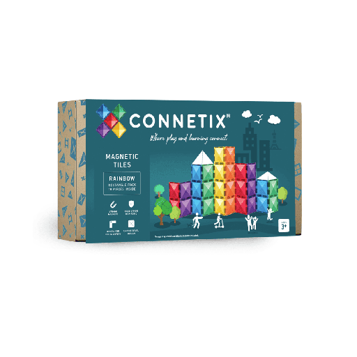 [146525539] Connetix Tiles Rainbow Rectangle Pack 18 pc magneetblokken