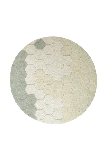 [524842] Lorena Canals | Kamertapijt Wasbaar Vloerkleed Rond Honingraat Blauw Ø140cm