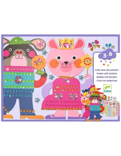 [151338468] Djeco | Stickerplaten met Glitterstickers