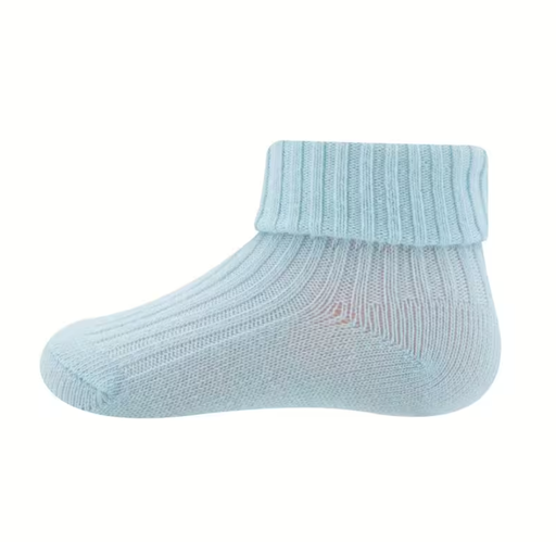[482674] KOUSEN, met omslag, 15-16, eisblau, blauw, boys/girls, uni rib, schoenm 15-16, 1 paar, kousen