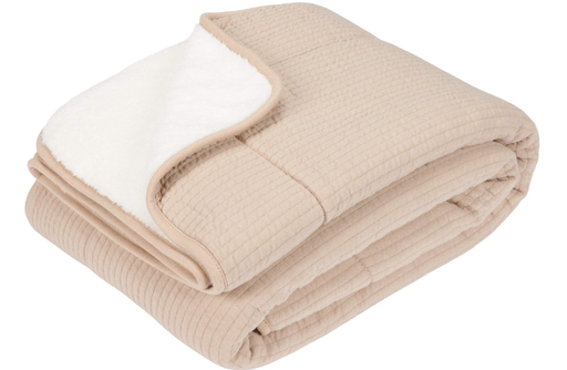 [469761] DEKEN, 70x100cm, Newborn Naturals, Wiegdeken pure, beige, wit/ecru, uni, katoen/teddy, wieg/draagmand/park