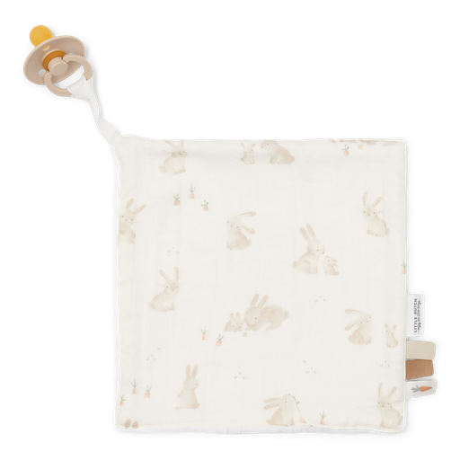 [469767] KNUFFELDOEK, Newborn Naturals, baby bunny, wit/ecru, aop konijntjes, textiel, vanaf 0 maand