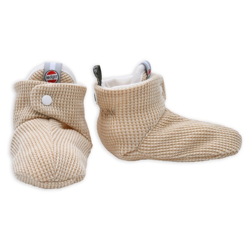 [415523] SCHOENEN, 0-3M, ivory, Ciumbelle, boys /girls, parkschoentjes, ecru, uni/gewafeld, met velcro, katoen