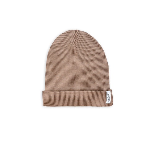 [463875] MUTS, Ciumbelle, beige, 0-6M, boys/girls , bruin, uni/gewafeld, bolmodel/ geboortemuts, katoen, Beanie