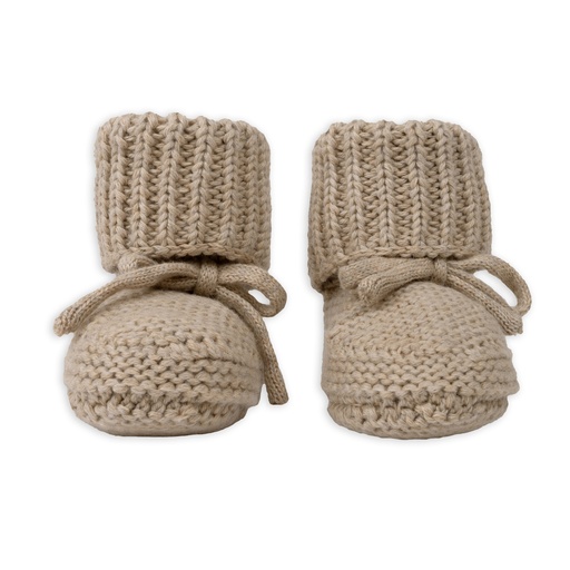 [464367] SCHOENEN, Slipper Knit Cotton,0-6m,beige , boys/girls, parkschoentjes, bruin, uni, katoen