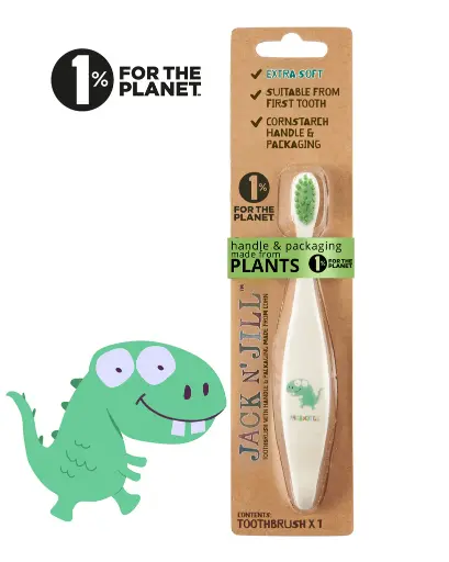[366227] GEWONE TANDENBORSTEL, dino, Bio Toothbrush, wit/groen, 1 stuk(s), tandverzorging