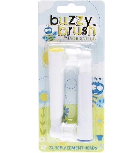 [366231] VERVANGBORSTEL, vr Buzzy Brush, wit, Replacement Brushes Buzzy Brush, kunststof, 2 stuk(s), tandverzorging