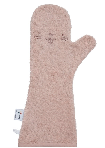 [486386] WASHANDJE, Baby Shower Glove, Beaver blush, roze, bever, badstof, 1 stuk(s), 2025