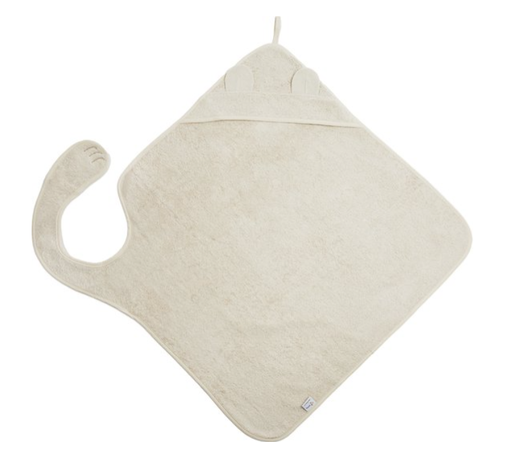 [486390] BADCAPE, Handsfree Bath Cape, vanilla, ecru, uni, appl wasbeer oortjes, katoen, 100x100cm, 2024