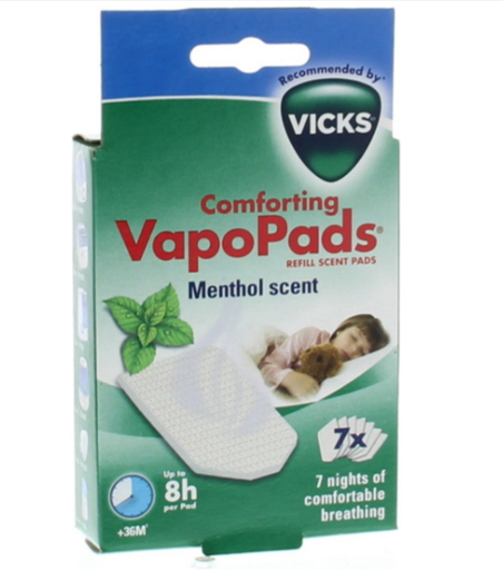 [233063] AROMAPADS, VapoPads, menthol aroma, voor luchtbev. Mini/Top Fill Cool Mist/Sweet Dreams/Vapors/Diffuser, 7 stuk(s)