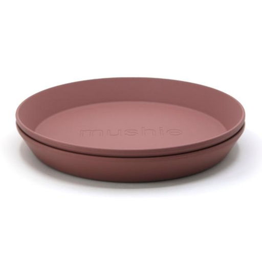 [396250] PLAT BORD, Plates Round, rond, wood- chuck, bruin, uni, PP, 2 stuk(s), bord