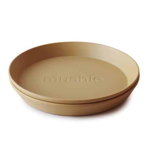 [398821] PLAT BORD, Plates Round, rond, mosterd, geel, uni, PP, 2 stuks, bord