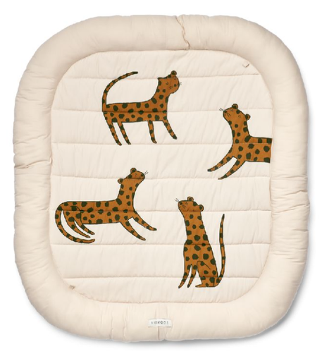 [451291] SPEELTAPIJT ZONDER SPEELBOOG, Amin, Leopard, sandy, bruin/ecru, luipaarden, textiel, +activities, vanaf 0 maand