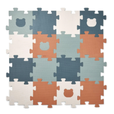 [451296] PUZZELMAT, Ernesto, whale blue multi mix, blauw/bruin/ecru, uni/beer, kunststof, vanaf 0 maand
