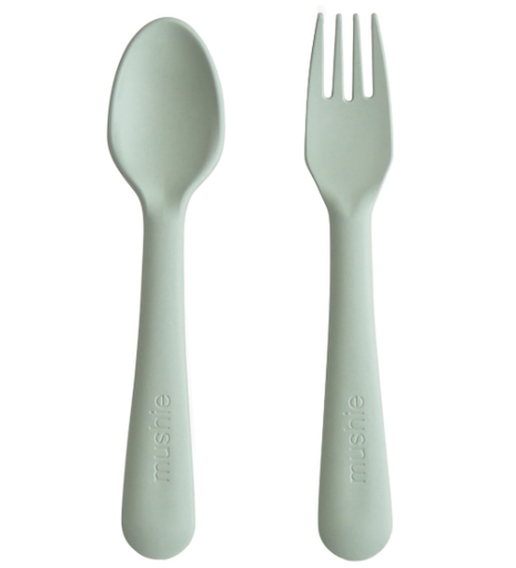 [406387] LEPEL/VORK, Fork & Spoon, sage, groen, uni, 2 delig, bestek