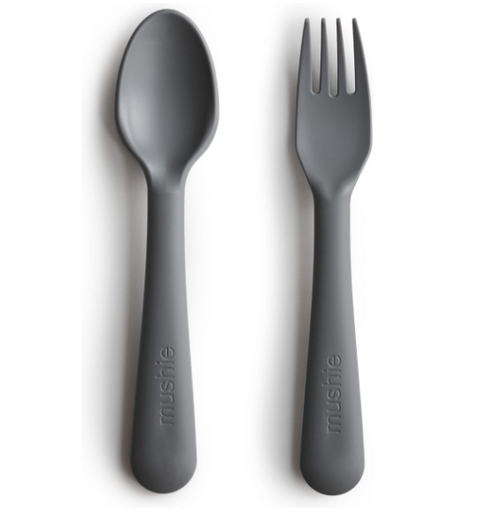 [406388] LEPEL/VORK, Fork & Spoon, smoke, grijs, uni, 2 delig, bestek