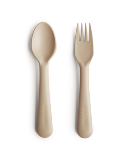 [411500] LEPEL/VORK, Fork & Spoon, vanilla, ecru, uni, bestek, 2 delig