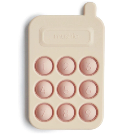 [429327] EDUCATIEF SPEELGOED, Press toy phone, blush, roze, uni, siliconen/kunststof, +activities