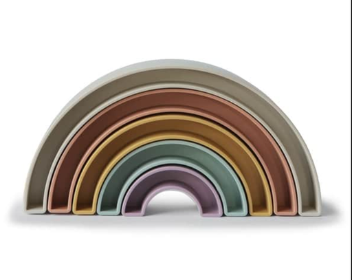 [431349] STAPELPYRAMIDE, Rainbow, tropical, multikleur, uni, kunststof, vanaf 0 maand, educatief speelgoed