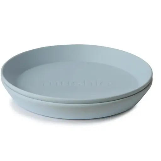 [434815] Mushie | Plat Bord Powder Blue PP Blauw 2-pack
