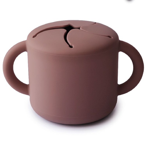 [451730] BEWAARPOTJE, Snack cup, woodchuck, paars/bruin, silic, 1x400ml, gleuven in deksel voorkomen dat snacks eruit vallen
