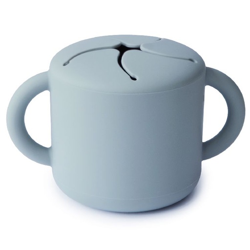 [451737] BEWAARPOTJE, Snack cup, powder blue, blauw, siliconen, 1x400ml, de gleuven in deksel voorkomen dat snacks eruit vallen