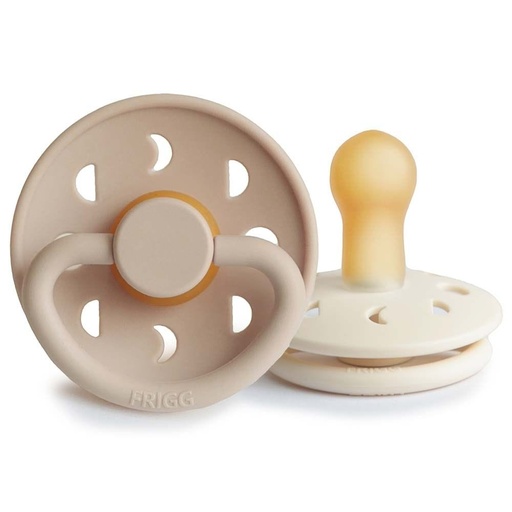 [451795] Frigg | Fopspeen Moon Cream/Croissan Latex Ortho/Physio T2 6-18m 2-pack