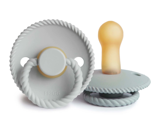 [451846] Frigg | Fopspeen Rope Latex French Gray/Silver Gray T1 0-6M 2-pack