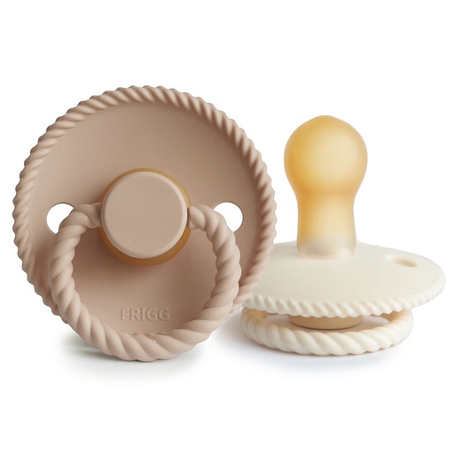 [451848] Frigg | Fopspeen Rope Cream/Croissant Latex Ortho/Physio T1 0-6m 2-pack