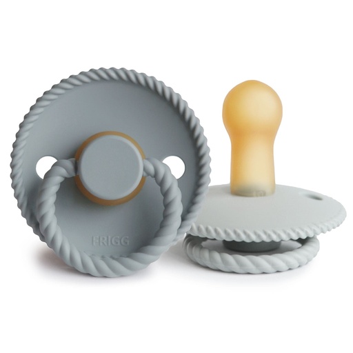 [451852] Frigg | Fopspeen Rope French Gray/Silver Gray Latex Ortho/Physio T2 6-18m 2-pack