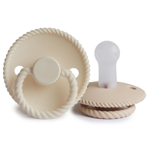 [451861] Frigg | Fopspeen Rope Silicone Cream/Croissant T2 6-18M 2-pack