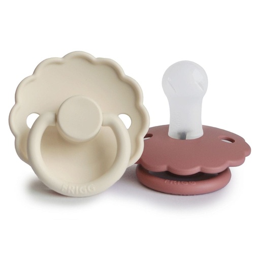 [451870] Frigg | Fopspeen Daisy Ortho/Physio Silicone Cream/Powder Blush T1 0-6m 2-pack