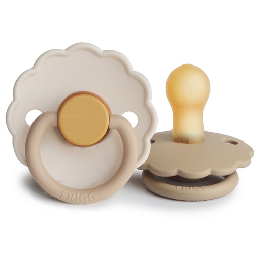 [451897] FOPSPEEN, Daisy Blooming, 6-18m, o/p, rub, biscuit/cream, rubber speen, ortho/ physio, T2, 2 stuk(s)