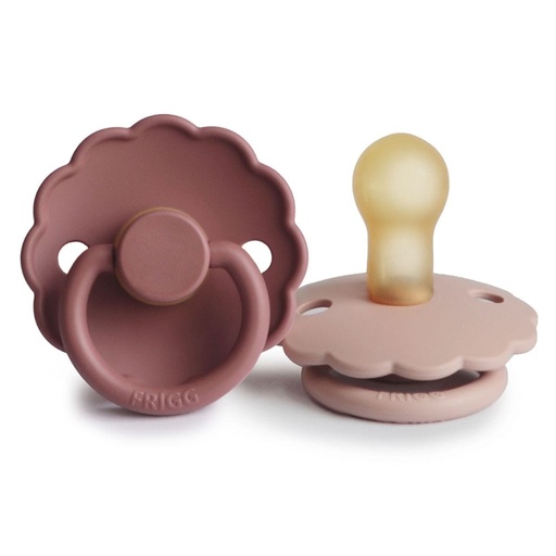 [453706] Frigg | Fopspeen Daisy Blush/Woodchuck Rubber Speen Ortho/Physio T1 0-6m 2-pack