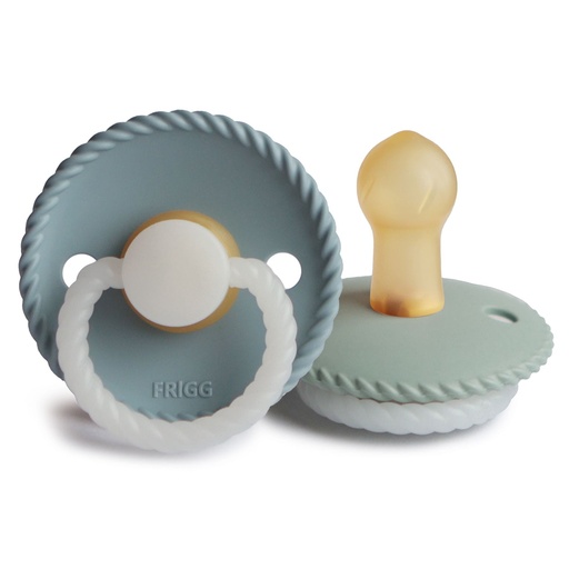 [454522] FOPSPEEN, Rope Night, 0-6m, o/p, rub, st.blue/sage, rubber speen, ortho/physio, T1, 2 stuk(s)