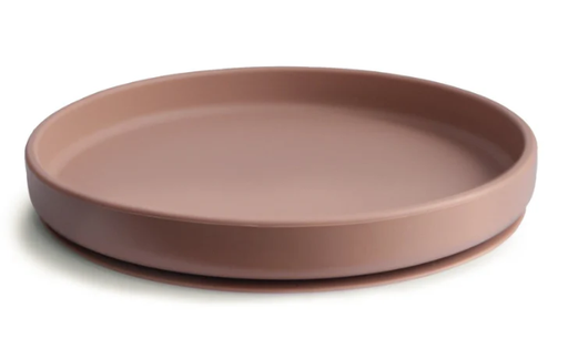 [466450] PLAT BORD, Plate, rond, cloudy mauve, paars, uni, siliconen, met zuignap, 1 stuk(s), bord