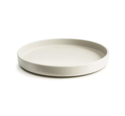 [466452] PLAT BORD, Plate, rond, ivory, ecru, uni, siliconen, met zuignap, 1 stuk(s), bord